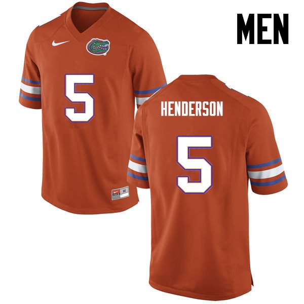NCAA Florida Gators CJ Henderson Men's #5 Nike Orange Stitched Authentic College Football Jersey HFQ0264QU